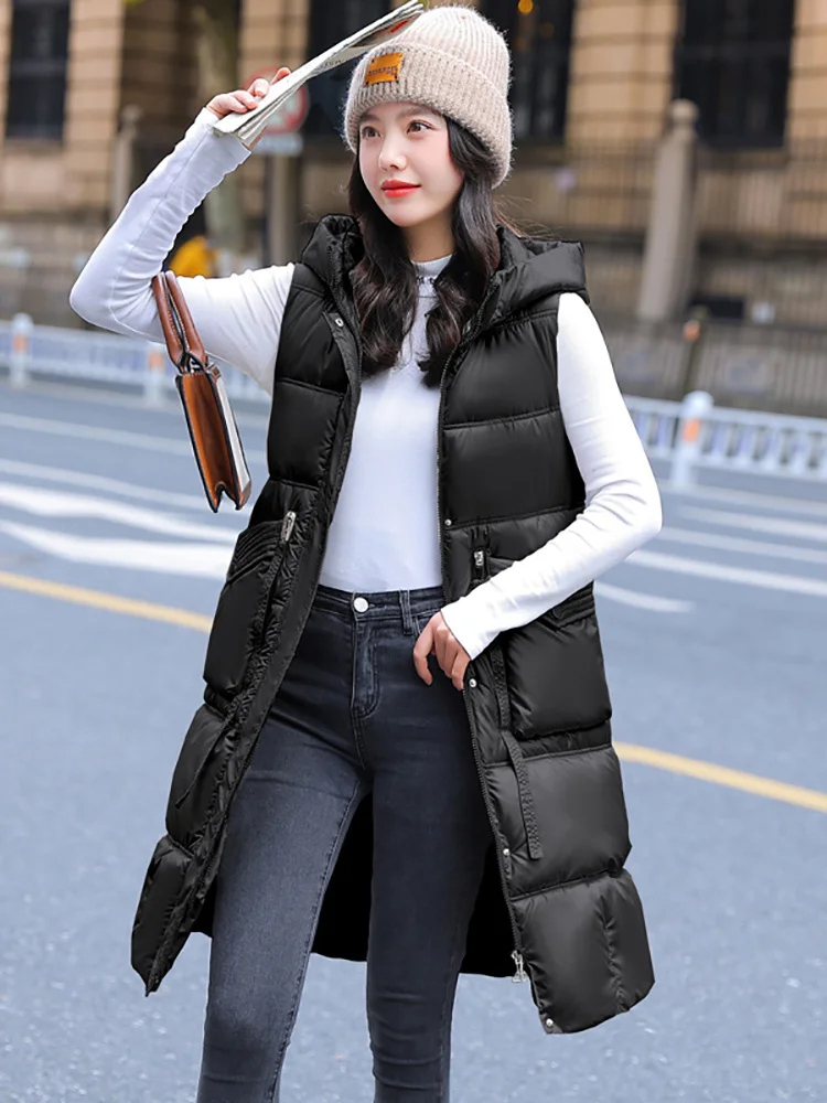 

Осенне-зимний хлопковый жилет, Женский Повседневный жилет, Женский приталенный теплый пуховик без рукавов