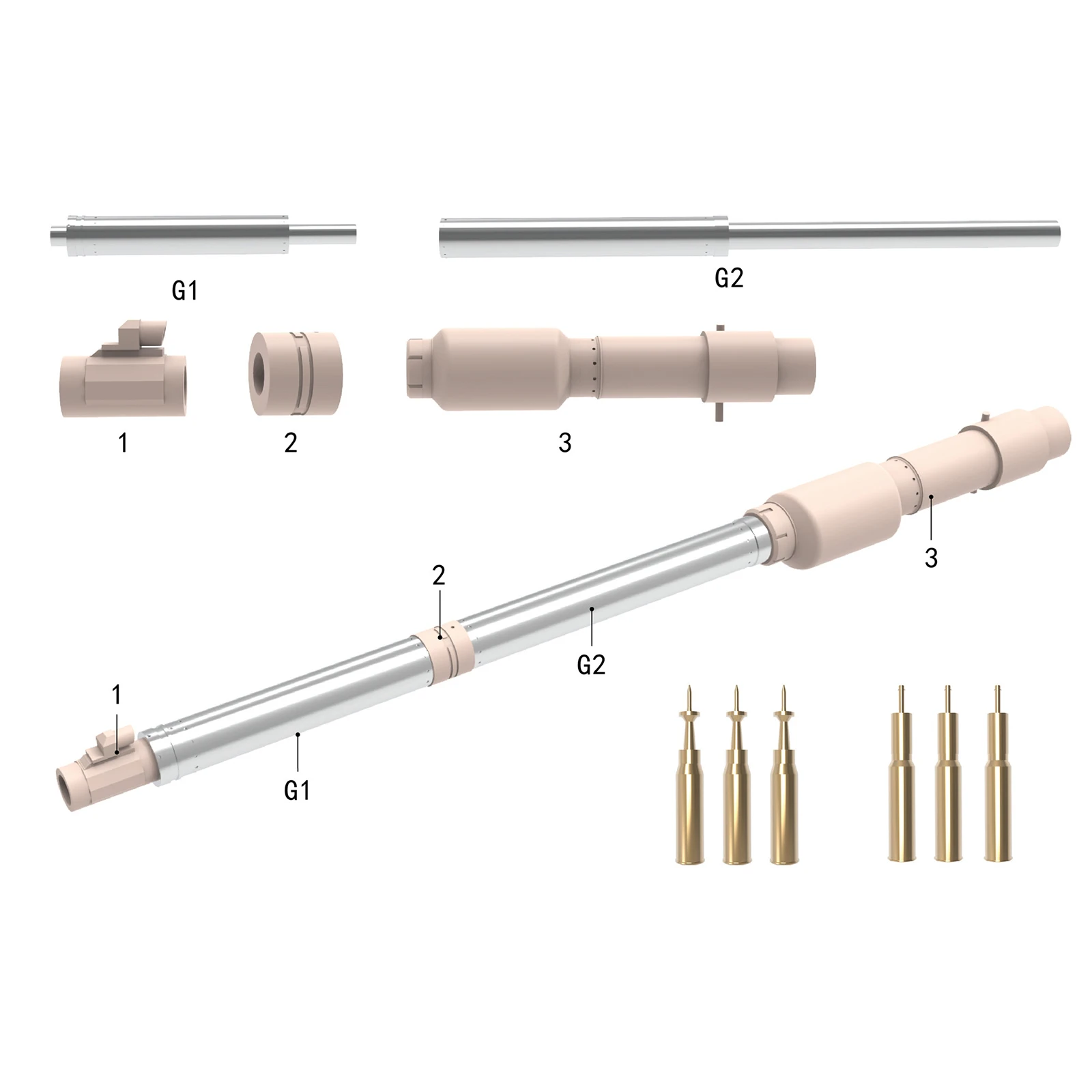 

1/35 Scale Aluminum Barrel Shell Kits For German Leopard 2A6 Tank Metal Barrel Shell Model For Rye Field Model 5066 Accessories