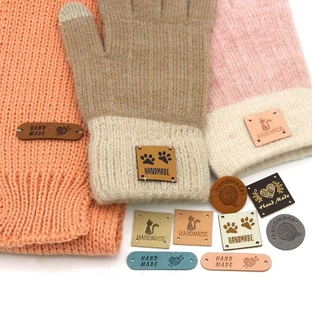 20 шт. Цветочные этикетки ручной работы с любовью кожаные бирки для шляпы вязаная