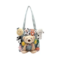 cute womens handbag high quality canvas tote shoulder bag fashion office shoper bags 2022 trendy brand designer bolsas