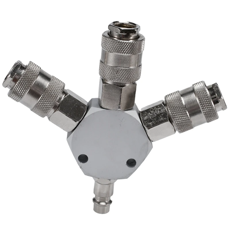 

3-WAY MANIFOLD Quick Coupler 1/4Inch NPT Connector Air Hose Coupling Pneumatic Tools European Style