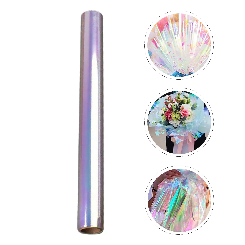 

Rose Decor Flower Wrapping Paper Cellophane Glass 1000x60x0.1cm Film Wrappers Colorful Plastic