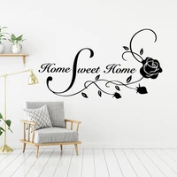 large sweet home rose flower wall sticker entryway living room family house love quote flora wall decal kitchen vinyl home decor