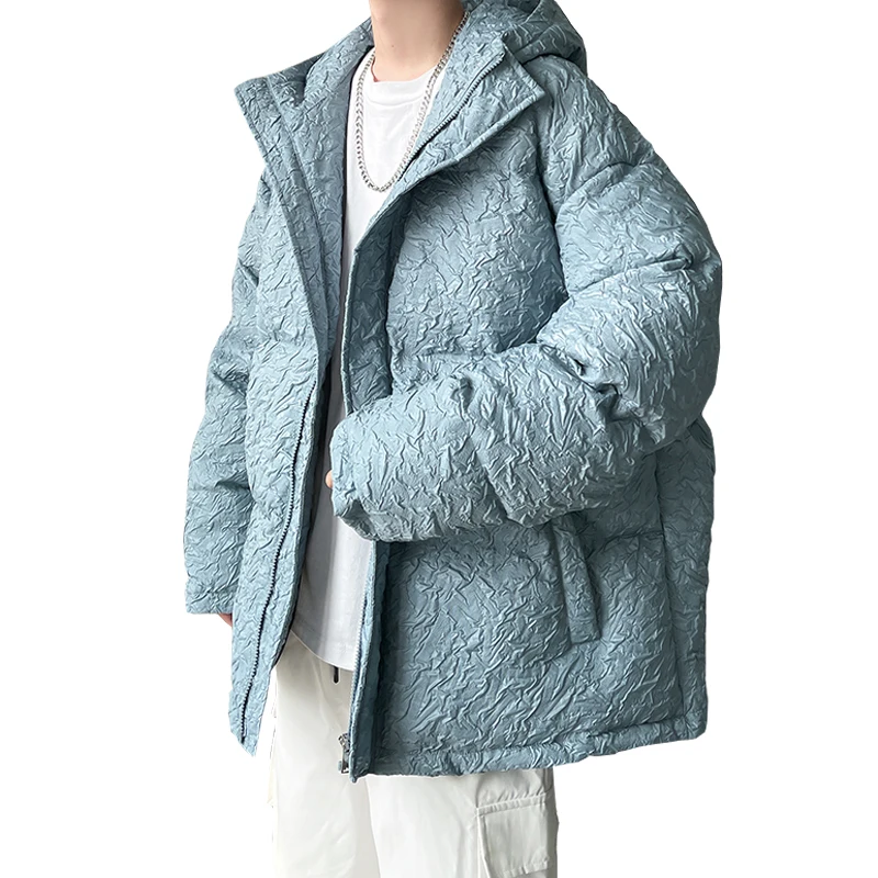 Winter Men's Cotton Padded Parkas Hooded Loose Thicken Jackets Warm Coats Outwear