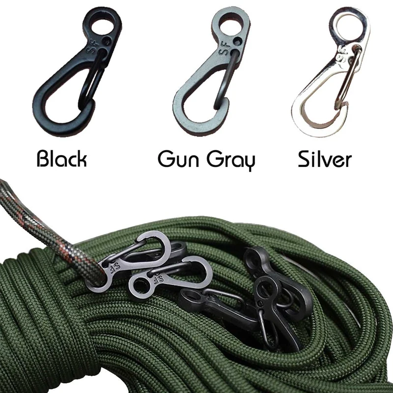 10Pcs/lot Mini Carabiner Paracord Tactical Gear Hooks Key Chain Camping EDC Survival Climbing SF Spring Backpack Clasps Keychain |