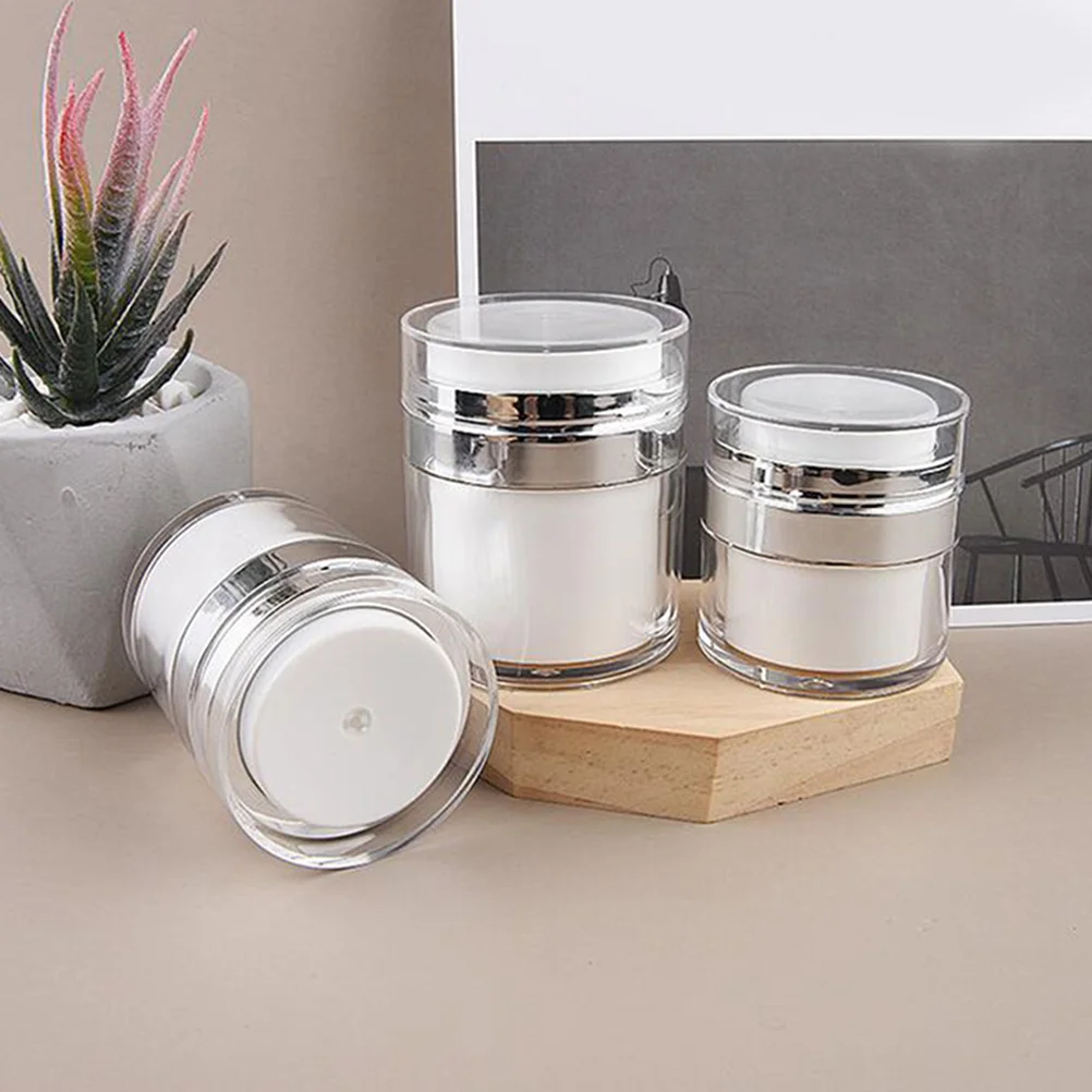 

2pcs Lotion Dispenser Bottles Pump Bottle Dispenser Airless Pump Lotion Sub Bottles Pump Cream Jars