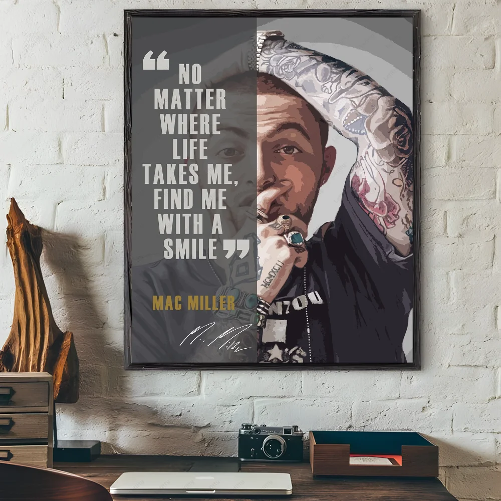 Фото Постер с рэпером M-Mac Miller, декор комнаты, украшение дома, интерьер, настенная художественная печать, водонепроницаемые постеры для гаража, спальни, подарок №3