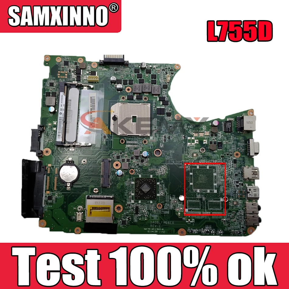 

AKEMY Laptop motherboard For Toshiba Satellite L755D Socket fs1 ddr3 A000081230 DA0BLFMB6E0 high quanlity tested