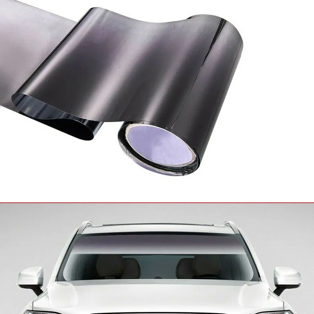 

20x150cm Car Window Visor Vinyl Windshield Banner Strip Racing Car Sun Decorative Stickers Sunscreen Heat Insulation Tint Film
