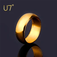 u7 8mm mens wedding band polished women simple smooth plain ring classic rings couple lovers engagement jewelry