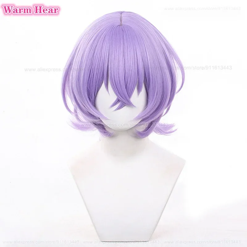 Game ES Hanamura Fuyume Синтетический аниме короткий 35 см фиолетовый косплей парик