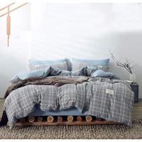 soft 100 pure cotton bedding set plaid bedlinen twin queen king duvet cover bed sheet pillowcase adult luxurious bedclothes