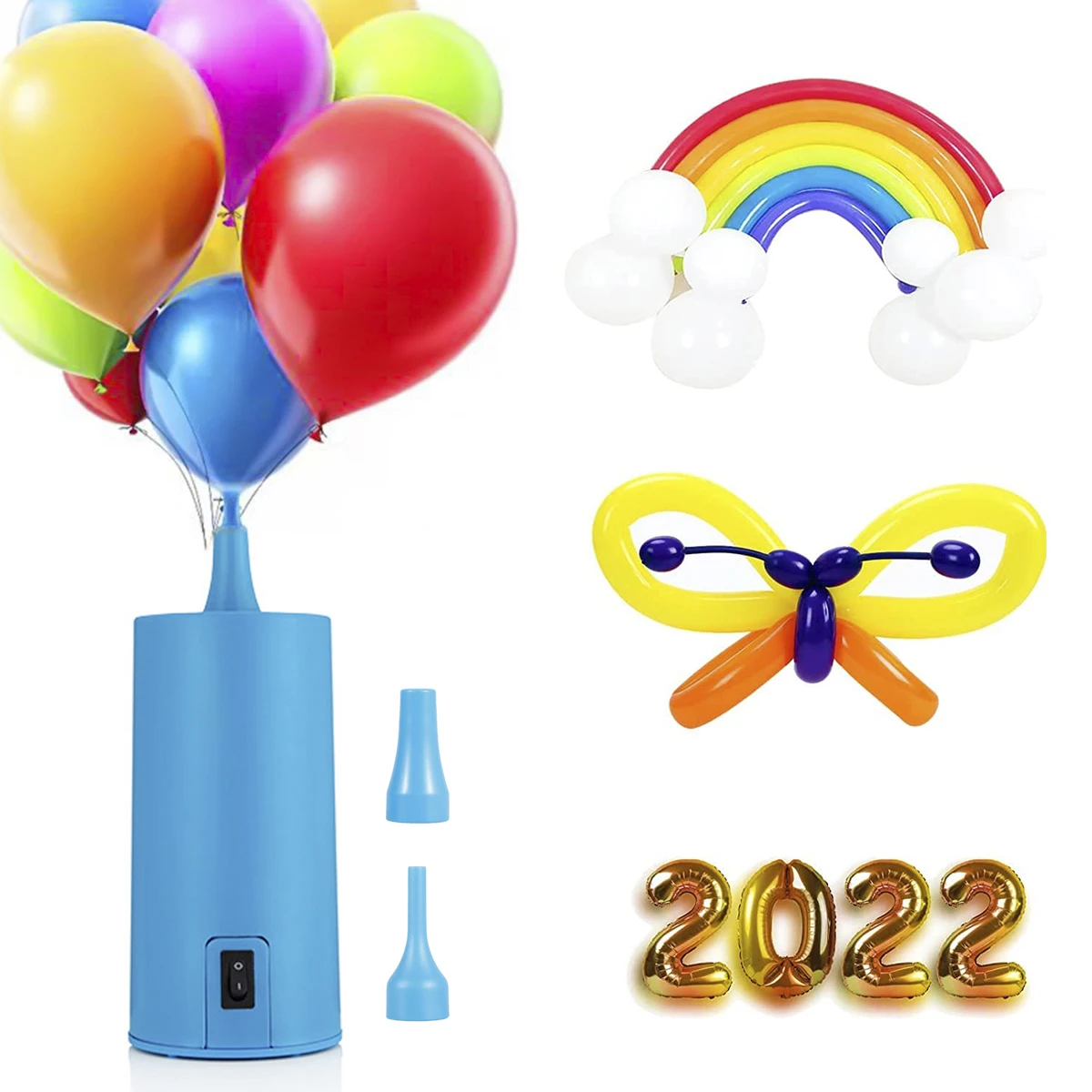 

Portable Balloon Pump 18W Electric Air Pump for Latex Animal Balloon Low Noise Balloon Inflator with 2 Air Nozzles Quick and Eas