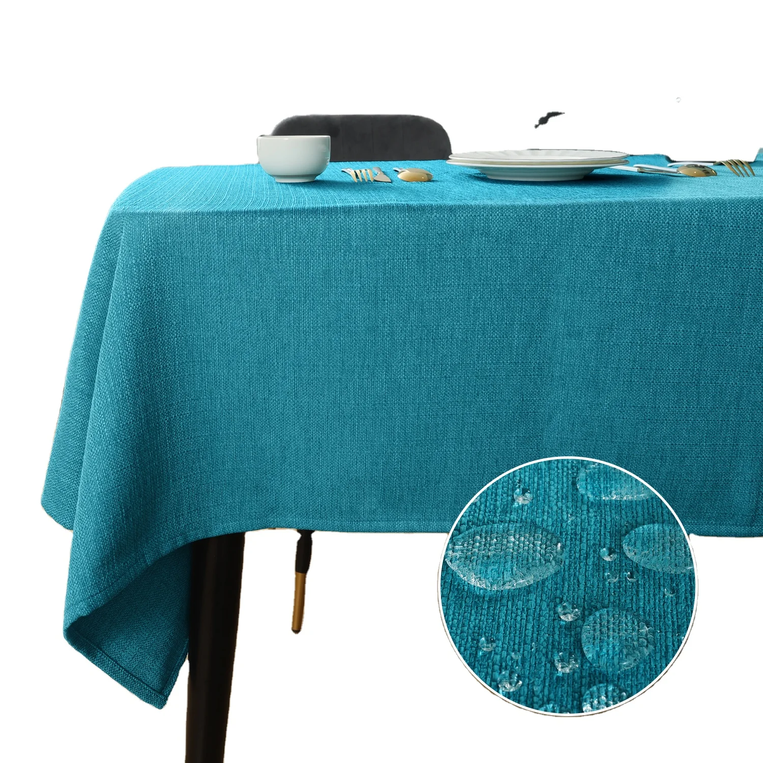 

Factory Wholesale Modern Minimalist Waterproof Linen Solid Color Rectangular Household Hotel Tablecloth Plain Tablecloth