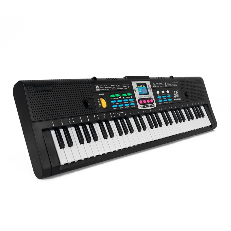 

Женская Цифровая Музыкальная электронная клавиатура FULL-MQ 61, музыкальный инструмент, подарок с микрофоном для детей и начинающих