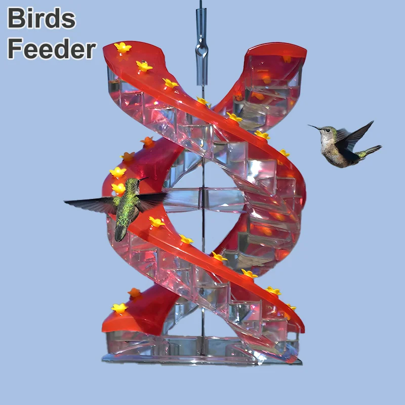 

2023 New Hung Helix Hummingbird Feeder Spiral Hummingbird Ladder Bird Spiral Pet Bird Feeding Rack for Bird Feeder Outdoor