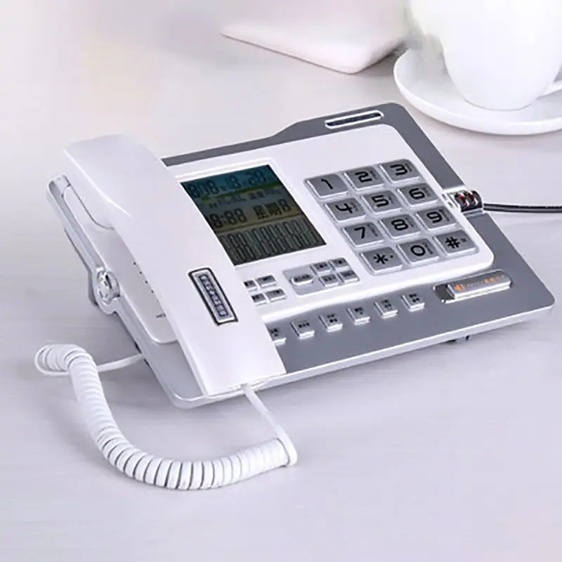 Office Home Corded Telephone Phone With Caller Id/Call Waiting, Speakerphone, Blacklist, Dual Interface Calculator & Alarm Clock