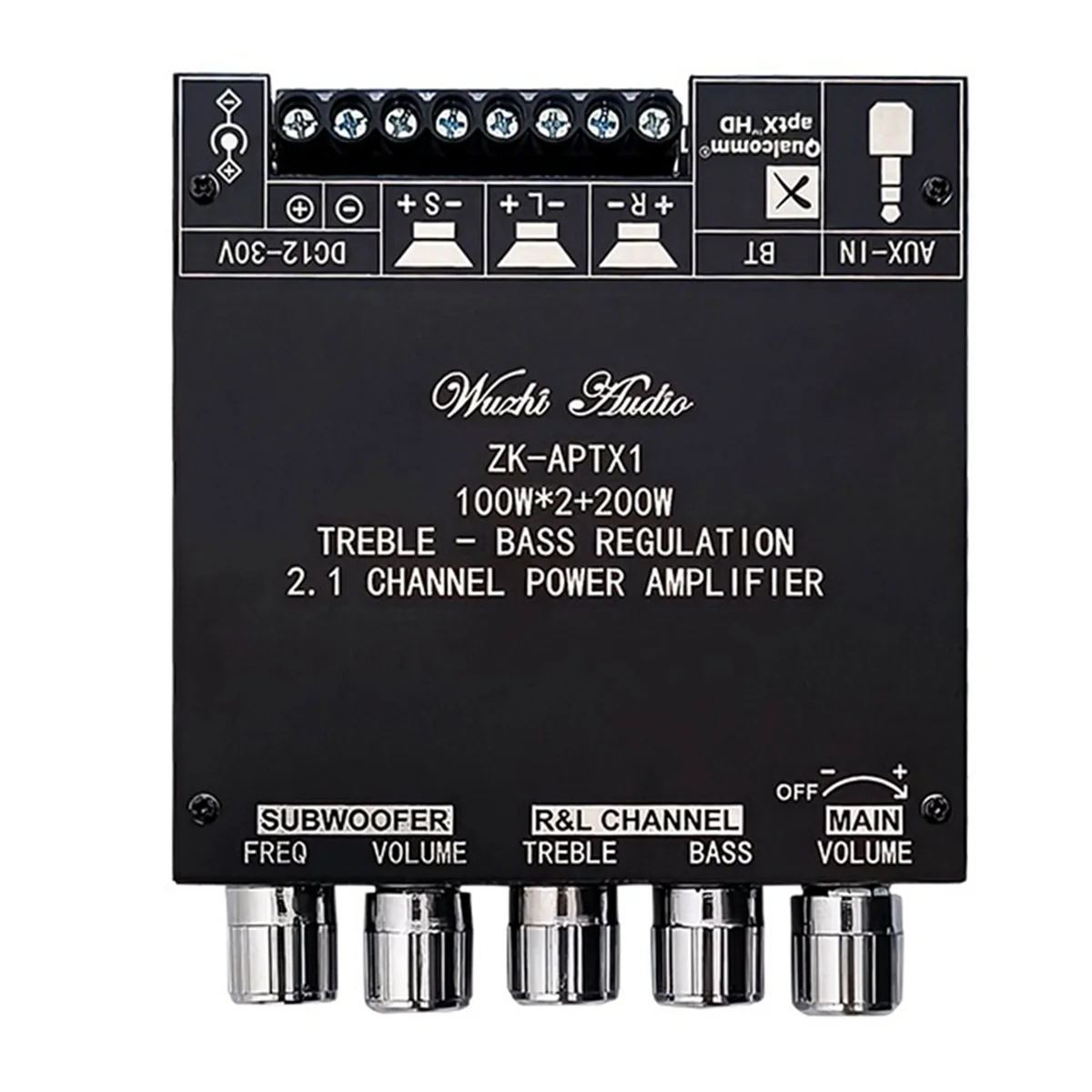 ZK-APTX1 Bluetooth цифровой усилитель 2 1 каналов Qualcomm BT Плата усилителя 100 Вт + 200 басовый
