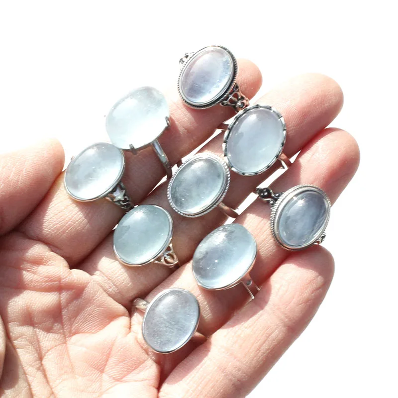 

1 Pcs Natural Aquamarine Crystal Ring