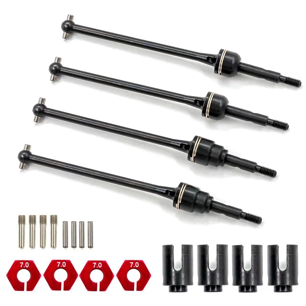 

4Pcs Steel Front and Rear Drive Shaft Driveshafts for 1/10 Traxxas Slash Rustler Stampede Hoss VXL 4X4 RC Car Parts