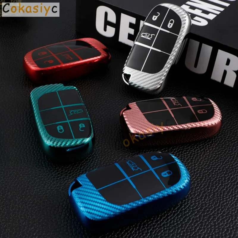 Чехол для автомобильного смарт-ключа из углеродного волокна ТПУ брелок Jeep Renegade