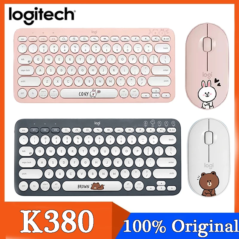 

Logitech K380 Multi-Device Bluetooth Keyboard Wireless Mouse1000DPI 2.4GHz Silent Slim Mouse For Windows Pad Android Linefriends