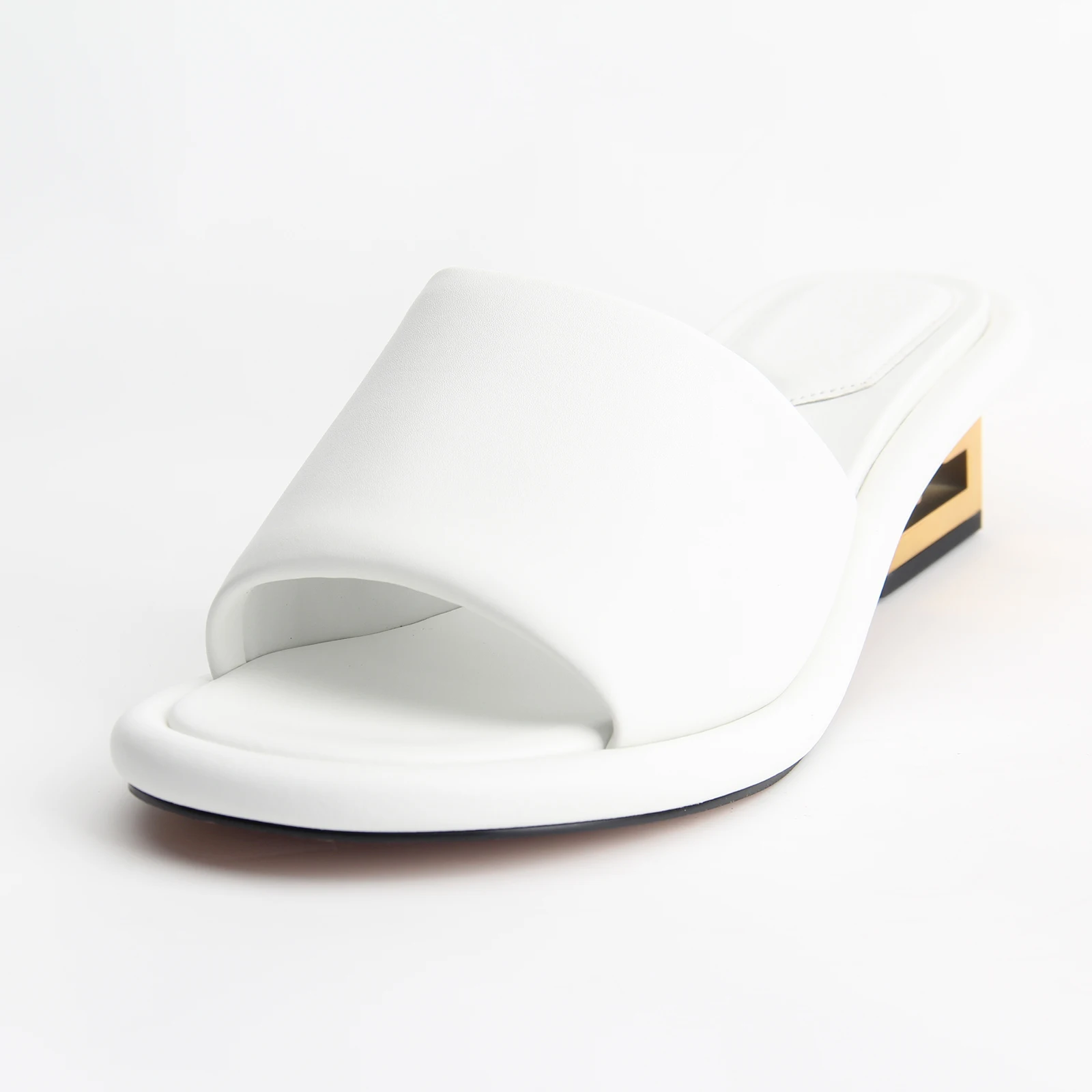 2023 Summer New Mid Heel Sandals Luxury Designer Shaped Women's Sandals Fashion Square Head Muller Shoes 43 Large Size Slipper