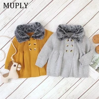 2021 new cute baby girls knitting sweaters childrens clothing cardigan baby autumn winter outfit coat costumes kids jacket