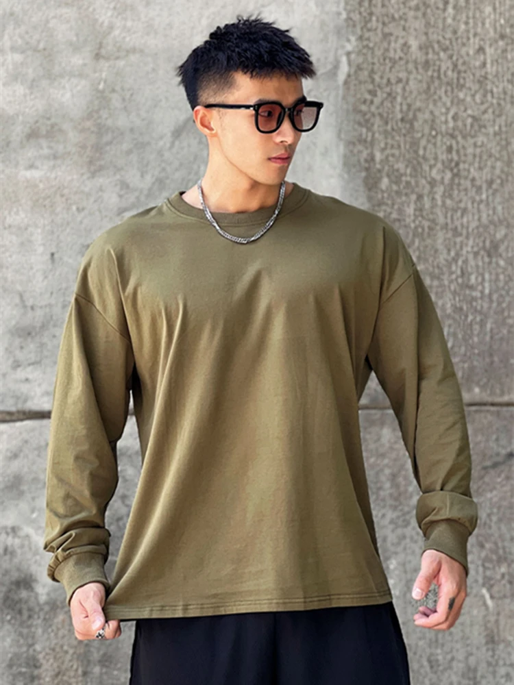 

Мужская хлопковая куртка с длинным рукавом и круглым вырезом