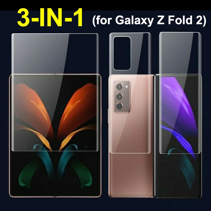 

3-in-1 Soft Hydrogel Film for Galaxy Z Fold 2 (5G) Clear Front Back Film Screen Protector for Samsung Galaxy Z Fold 2 Cover