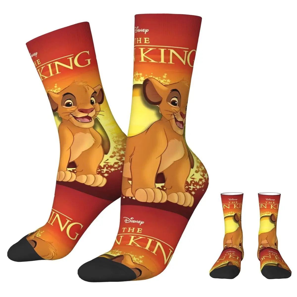 Носки мужские/женские с мультяшным принтом Король Лев смешные носки веселым