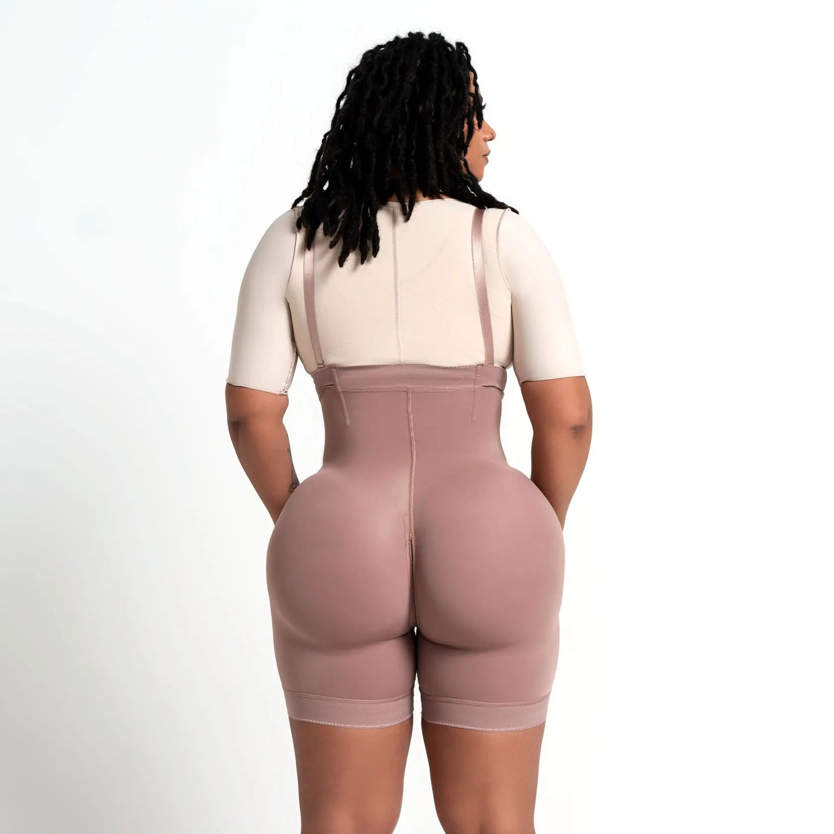 HIGH DOUBLE COMPRESSION GARMENT ABDOMEN CONTROL HOOK AND EYE CLOSURE TUMMY CONTROL ADJUSTABLE BODYSUIT