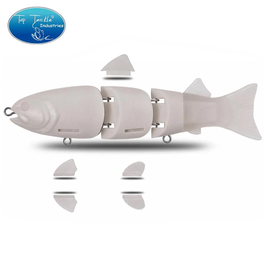 

Unpainted Fishing Accessories Slow Sinking Swimbait 215mm 140g Jointed Hard Bait Big Bass Segments Lure For Pike Cf Lure