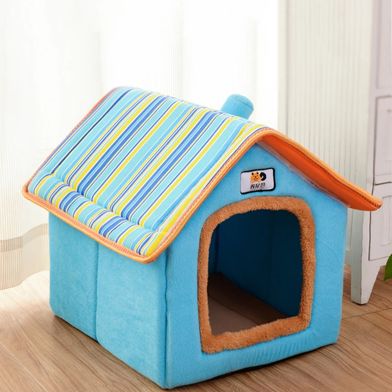 

Foldable Cat House Outdoor Waterproof Pet House for Small Dogs Kitten Puppy Cave Nest with Pets Pad Dog Cat Bed Tent Supplies