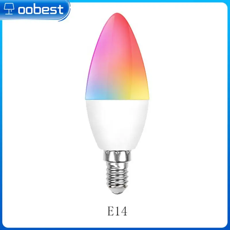 

Лампочка Tuya E14 E12 с таймером и поддержкой Wi-Fi, цветные светильники Rgb с дистанционным управлением через приложение, умная лампа с голосовым управлением для умного дома
