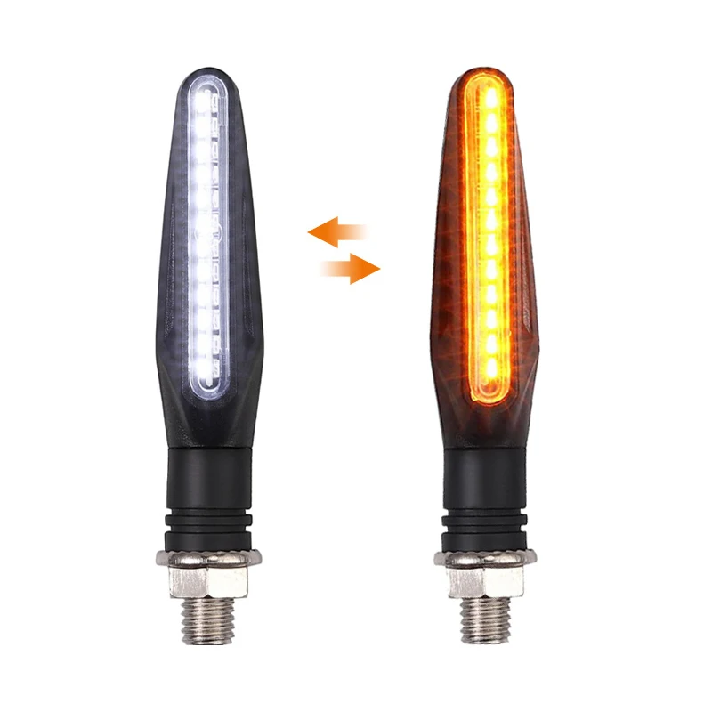 

24 светодиодные мотоциклетные светодиодные указатели поворота, белый, красный, янтарный, плавные индикаторы, передний и задний фонарь, мигалка для Honda, Yamaha