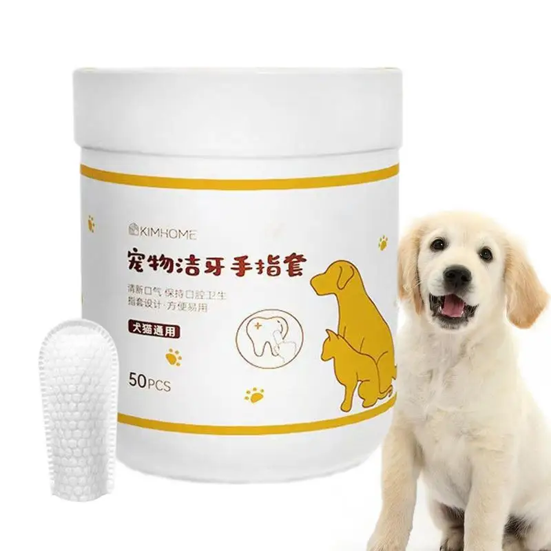 

Pet Finger Wipes Dog Wipes Ear and Cochlear Care Safe & Effective Cat Teeth Wipes 50pcs Pet Supplies for Teeth Cleanings