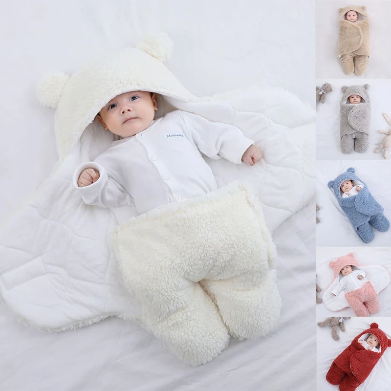 

Baby Sleeping Bag Ultra-Soft Fluffy Newborn Receiving Blanket Clothes Nursery Swaddle Wrap Sleepsack for Infant Boys Girls