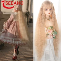 SEEANO Synthetic Wig Long Wavy Curly Silver White Purple Blue Mixed Color Bangs Wig Party Lolita Heat-resistant Synthetic Ladies