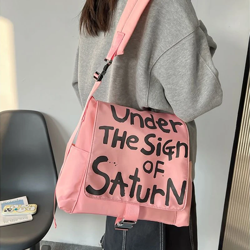 

Richme Fashion Women Shoulder Bags 2023 Trend High Street Large Capacity Tote Bags Casual Letter Print Bolso Mujer Shoppers