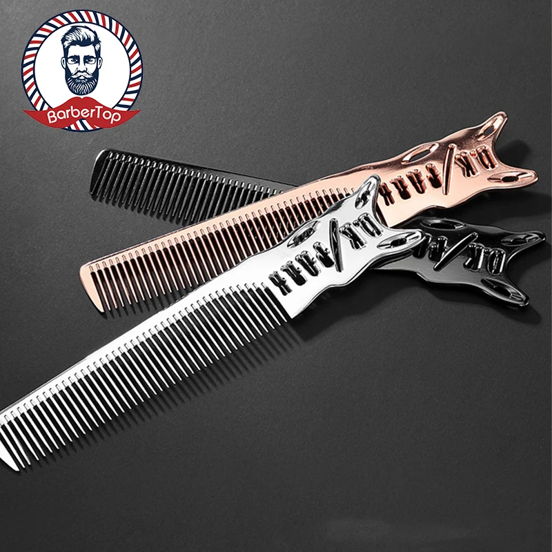 

Barbertop Aluminum Hairdressing Combs Professional Hairdresser Hair Cutting Men Top Flat Head Supplies Salon Styling Tools