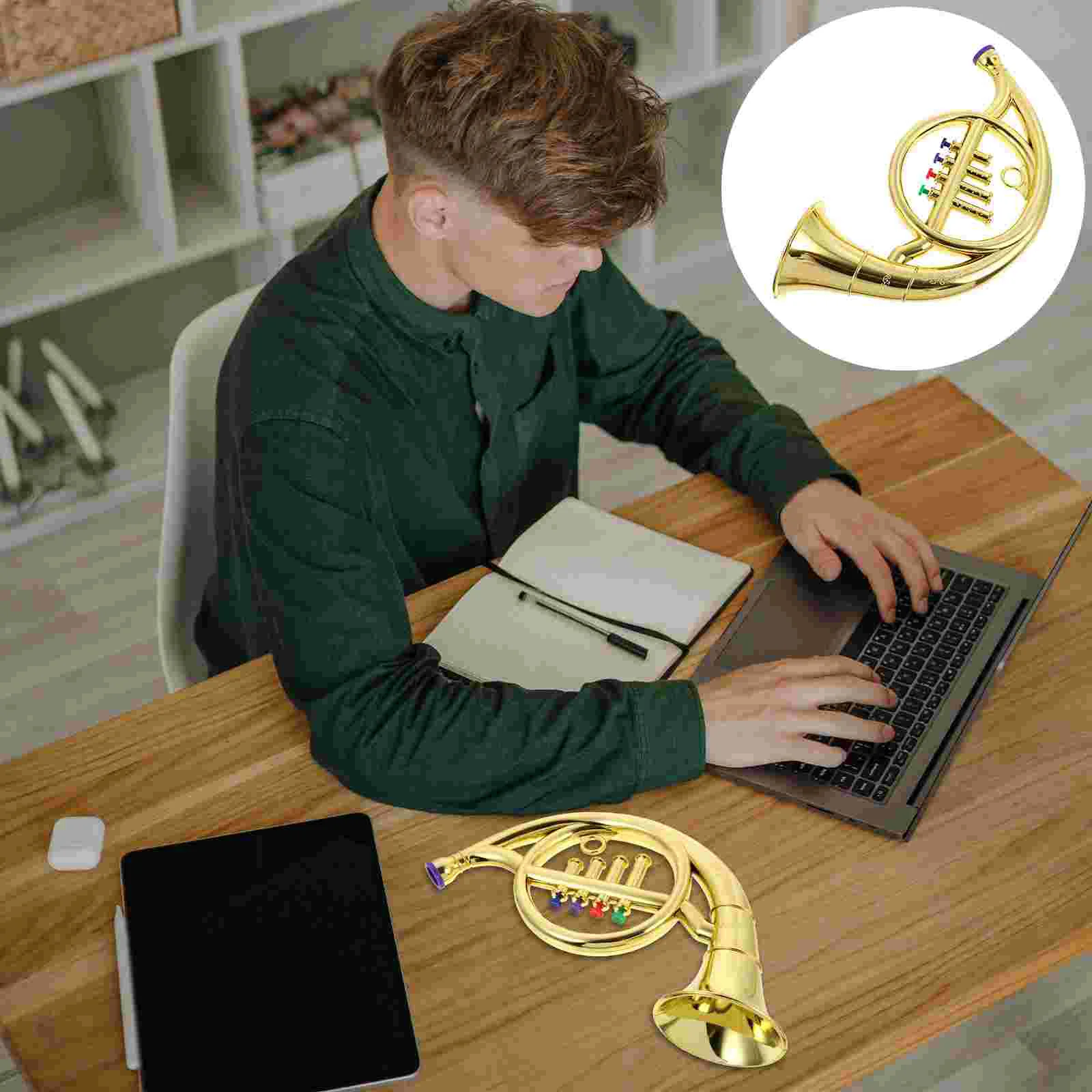 

Рожок игрушечный детский, труба, французские музыкальные игрушки, инструмент, саксофон, реквизит для выступления, мини детская модель, Детс...