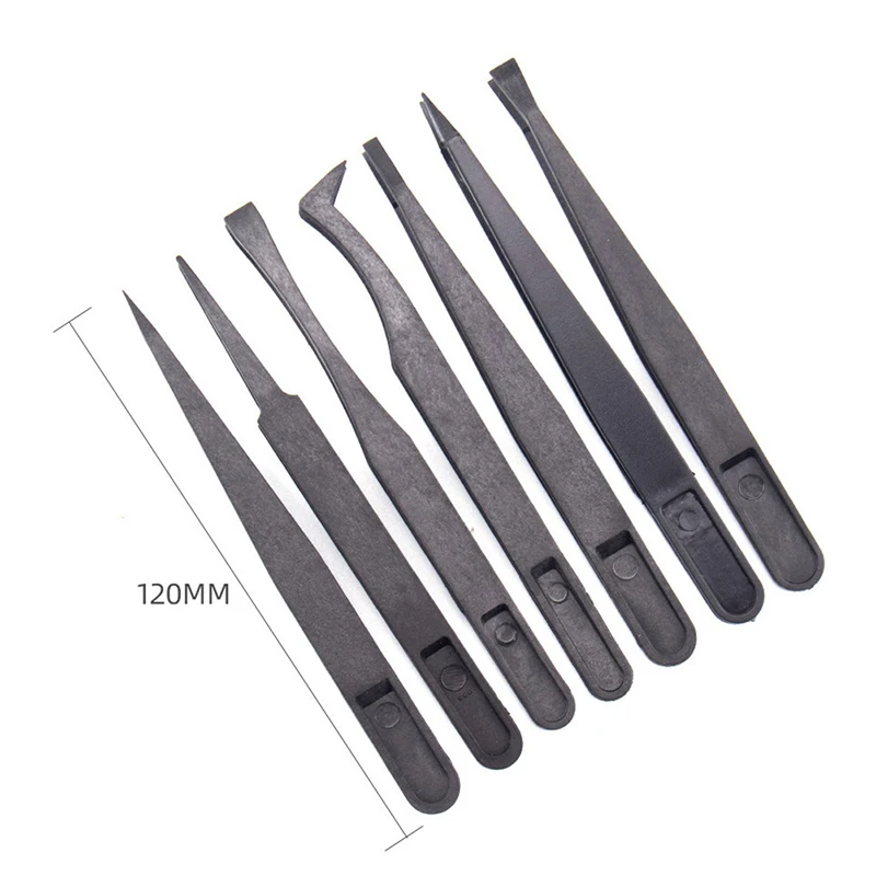 

Anti-static Electronic Tweezers Kit ESD Plastic Forceps PCB Repair Hand Tool Set