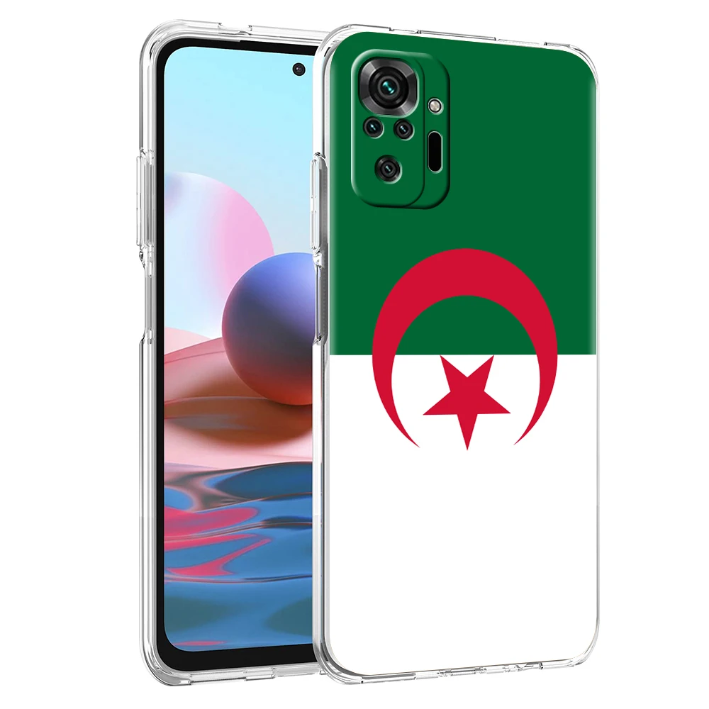 Algeria Flag Transparent Phone Case for Redmi Note 11 11T 10S 8A 9A 9C 7 8 9 10 K40 4G Plus Pro 4G Soft Cover Shell Coque