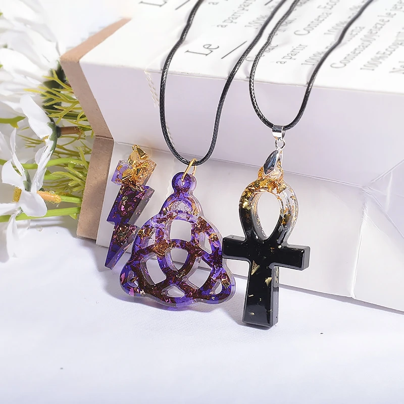 

41XC Diy Crystal Epoxy Mold Necklace Ornament Mold Hanging Pendant Decoration Mold