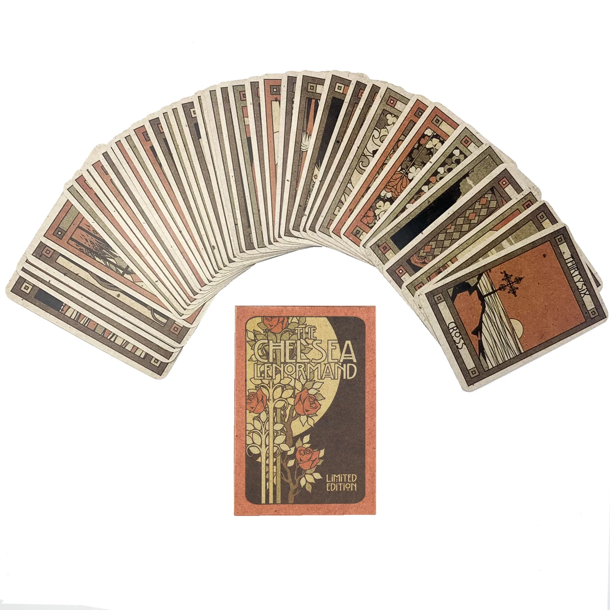

Карты для гадания «Челси» Lenormand, карты для гадания красного цвета, размеры карты Таро 63 мм X 88 мм, стандартный размер (покер)