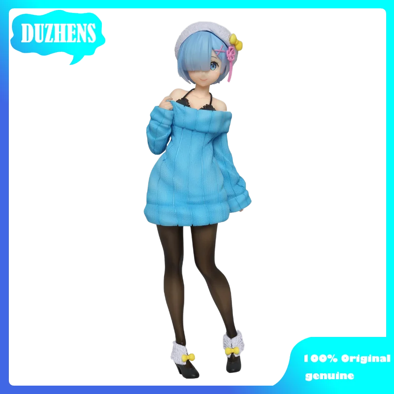 

TAITO Coreful Original:Re:Zero REM Blue knitted dress 23cm PVC Action Figure Anime Figure Model Toys Figure Collection Doll Gift