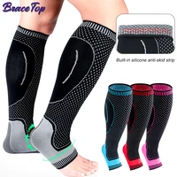 bracetop sports leg pad safety running cycling compression sleeves calf leg shin splints breathable leg warmers sport protection