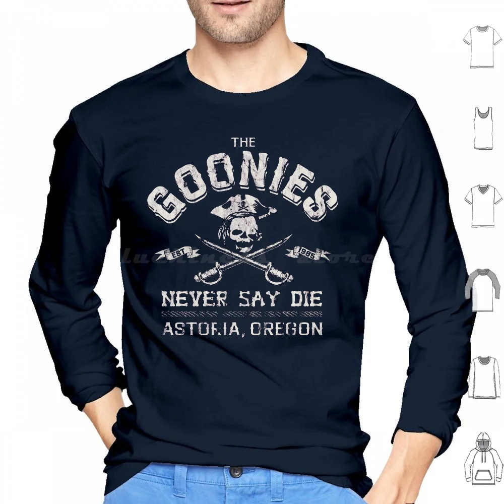 

Винтажная толстовка с капюшоном The goony около 1985, хлопковая толстовка с длинным рукавом, goон никогда не умирает 80-х, фильмы goony goон никогда не с...
