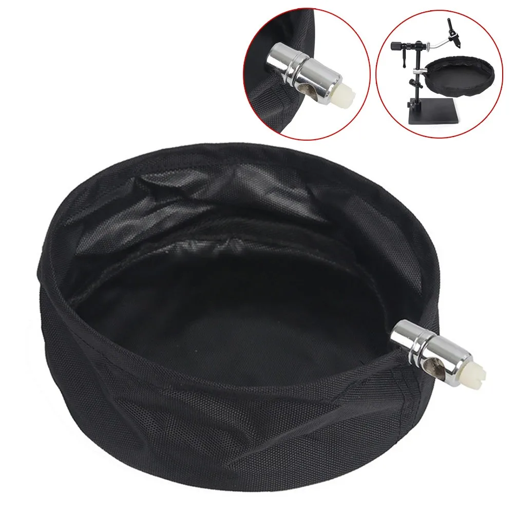 

Fly Tying Trash Tray Waste Basket Fly Tying Vise Trash Holder Bag Tying Tools Nylon Storage Bag Fishing Tackle Accessories Black